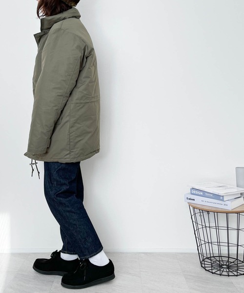 ダウンジャケット ダウン タスラン中綿ミリタリーハーフコート メンズ