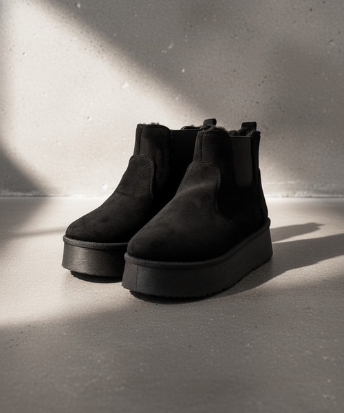 Dedes（デデス） ブーツ 厚底 サイドゴア ムートンブーツ レディース