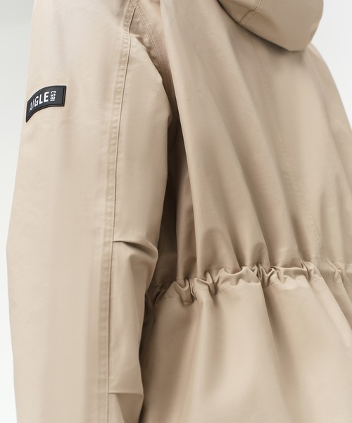 値下げ☆AIGLE フード付きマウンテンパーカー ベージュ/ネイビー AIGLE マウンテンパーカー ウインドブレーカー GORE-TEX