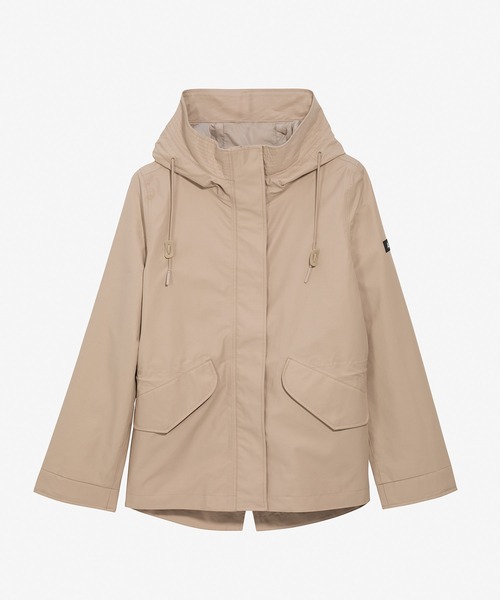 AIGLE エーグル　パーカー　レディース38M ベージュ　ジャンパー UVカット 撥水 ショート丈 フーデッド ジップアップマウンテン