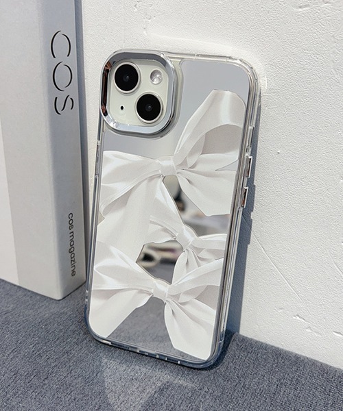 c.u.l スマホケース リボン ミラータイプ iPhoneカバー アイフォン