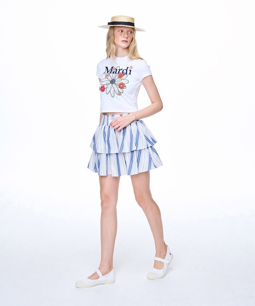 tシャツ SLIM TSHIRT FLOWERMARDI BLOSSOM レディース Mardi Mercredi tシャツ SLIM TSHIRT FLOWERMARDI BLOSSOM