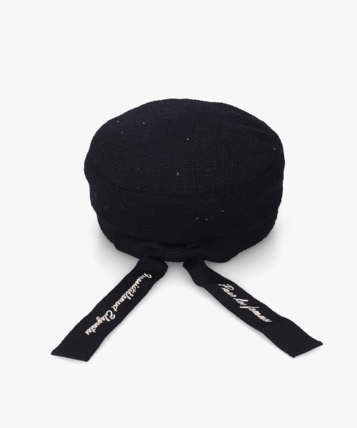 Chapeau d' O 帽子 キャスケット Back Ribbon Marine Cas