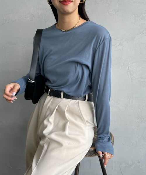 tシャツ 「Jeans Factory Clothes/ジーンズファクトリークローズ」 クルーネック ロングスリーブシアーカットソー レディース JEANS FACTORY Clothes tシャツ 「Jeans Factory Clothes