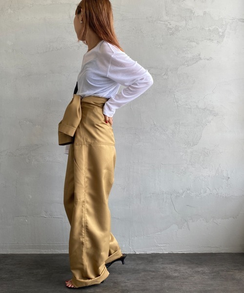 tシャツ 「Jeans Factory Clothes/ジーンズファクトリークローズ」 クルーネック ロングスリーブシアーカットソー レディース JEANS FACTORY Clothes tシャツ 「Jeans Factory Clothes