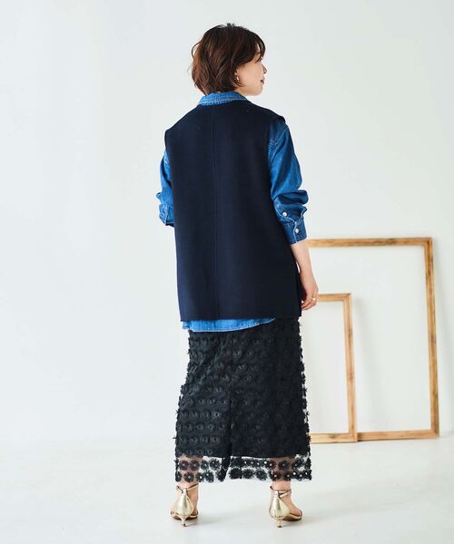 le.coeur blanc（ルクールブラン） ベスト ジレ リバーVネックベスト