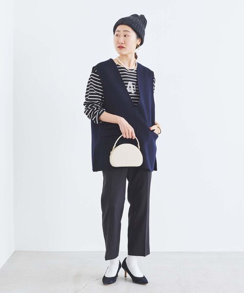 ベスト ジレ リバーVネックベスト レディース le.coeur blanc ベスト ジレ リバーVネックベスト レディース