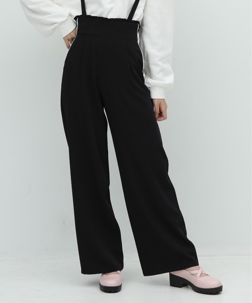 ELFSACK キュート ハイウエスト ショルダー付 ロング パンツ ELFSACK キュート ハイウエスト ショルダー付 ロング パンツ