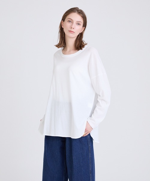 tシャツ フレスカスリットヘムプルオーバー レディース
