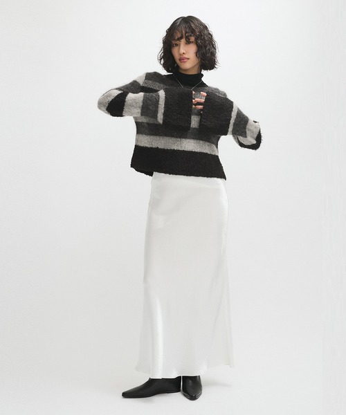 adam et rope ボーダー ニット ADAM ET ROPE' ニット セーター ミックスヤーンボーダーニット