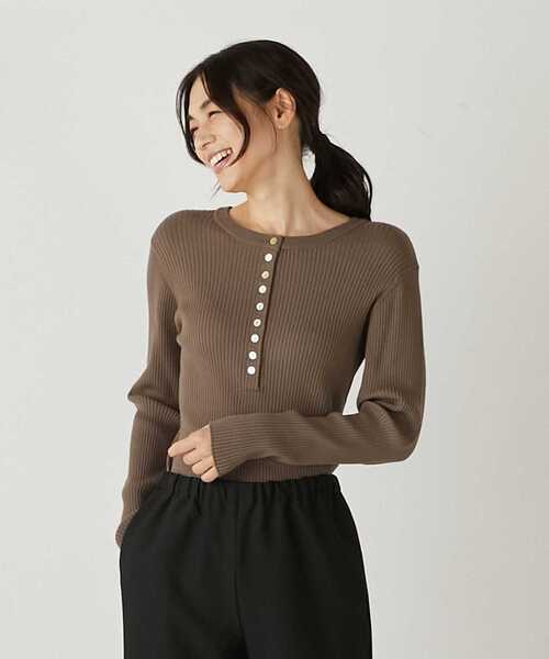 MELROSE claire（メルローズクレール） ニット セーター 「微光沢の