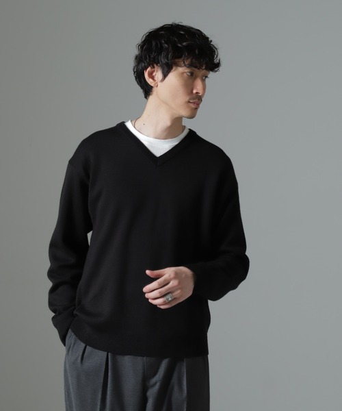 NANO universe セーター ニット タスマニアミックス ミラノリブ