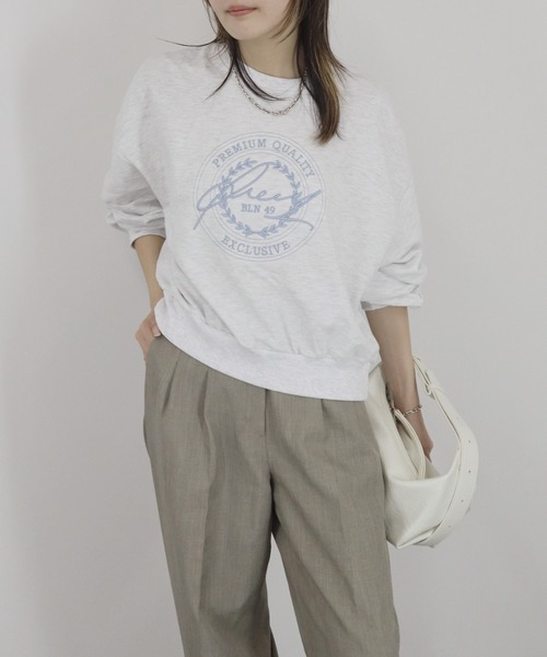 トレーナー スウェット 「ZOZO限定」ラウンド刺繍ロゴスウェット 英字プリント カレッジスウェット シンプル  カジュアル ベーシック ホワイト 白