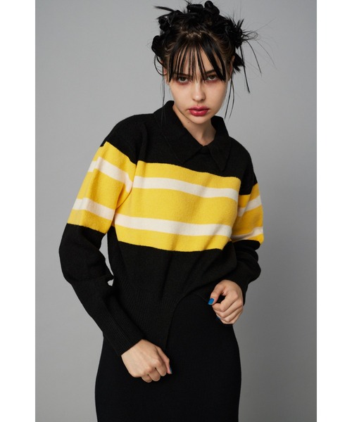 ニット セーター Border knit tops　　ボーダーニットトップス レディース