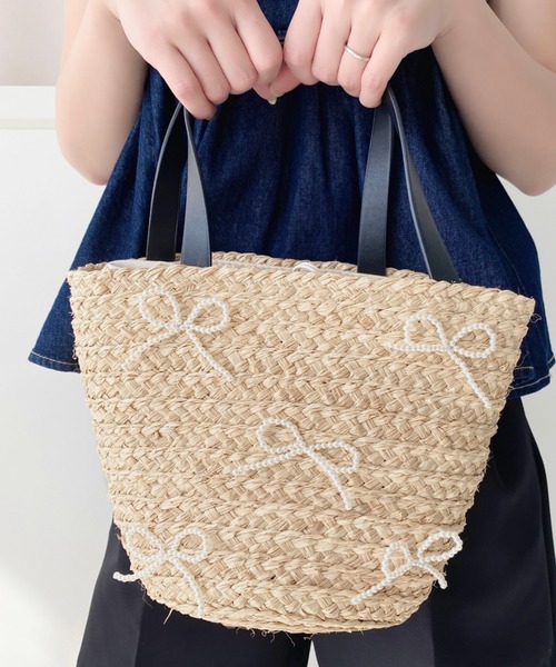 ❣️専用です❣️カゴバック　リボン　かごバック leune かごバッグ カゴバッグ リボンバスケットかごバッグ
