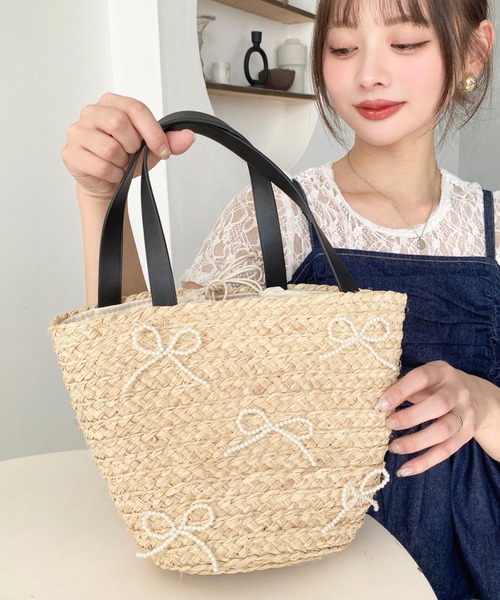 ❣️専用です❣️カゴバック　リボン　かごバック leune かごバッグ カゴバッグ リボンバスケットかごバッグ