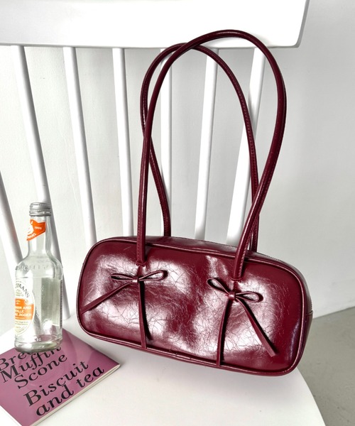 SOLLON. ボストンバッグ ダブルリボンオーバルボストンバッグ  