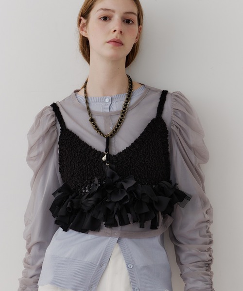 J1U by LA BELLE ETUDE メニーリボンニットビスチェ「セットアップ対応