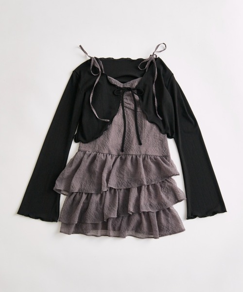 OLIVE des ワンピース フリルキャミワンピースとボレロのセット