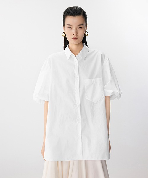 ブラウス シャツ Airy Ballon-sleeve Shirt / エアリーバルーンスリーブシャツ レディース