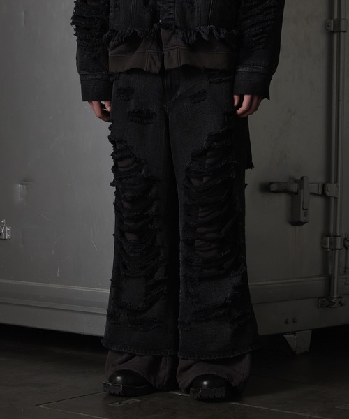 GRANCY ジーンズ 「GRANCY」Sweat Docking Design Damage Buggy