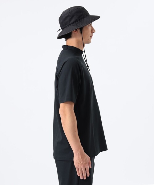 BEAMS GOLF 黒 XLサイズ モックネック半袖シャツ BEAMS GOLF tシャツ ORANGE LABEL / 切替メッシュ モックネック