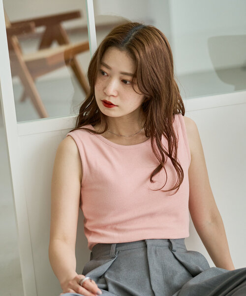 Kastane タンクトップ ノースリーブ 「カップ取り外し可能