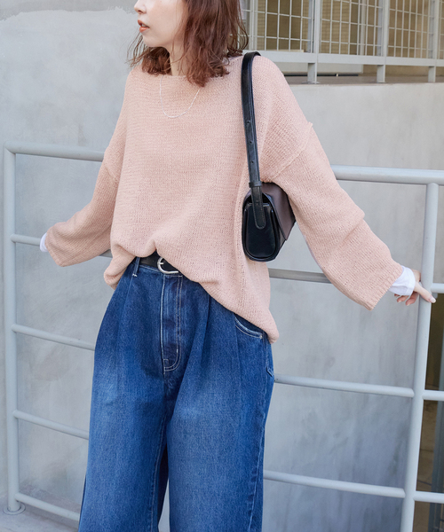 JOURNAL STANDARD テープヤーンドロッププルオーバーピンク ジャーナルスタンダード JOURNAL STANDARD テープヤーンDROPプル