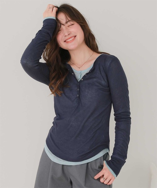 titivate（ティティベイト） tシャツ シアーテレコヘンリーネック