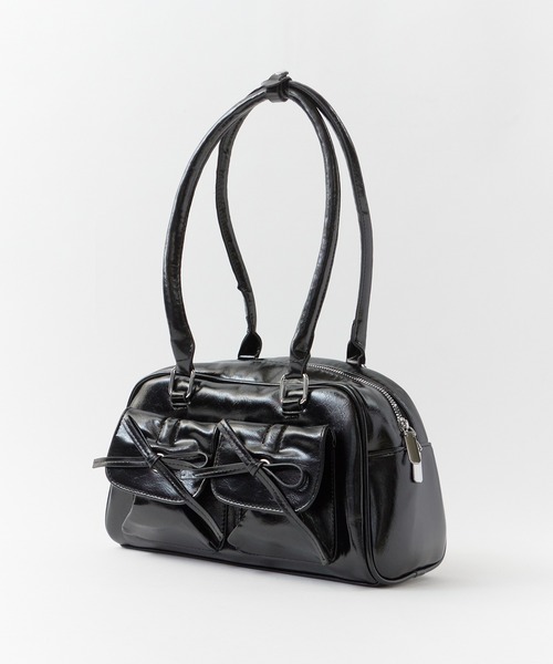 ROOP TOKYO ショルダーバッグ バッグ フェイクレザーダブルリボン