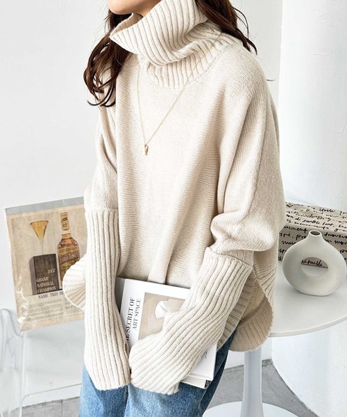 「GeeRA」 タートルネックニット MEDIUM チャコール レディース_画像5