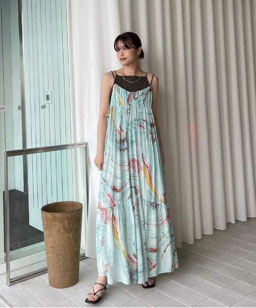 ワンピース MEDI INDIAN POOL MARBLE DRESS Ameri（アメリ） ワンピース MEDI INDIAN POOL MARBLE DRESS