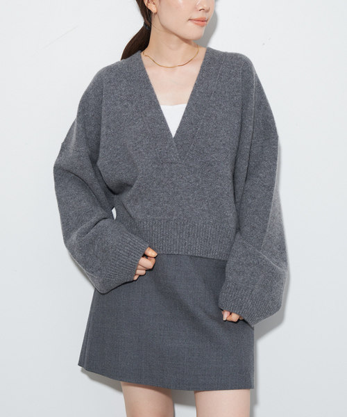 plage（プラージュ） Vネックニット - ホワイト レディース : ZOZOTOWN