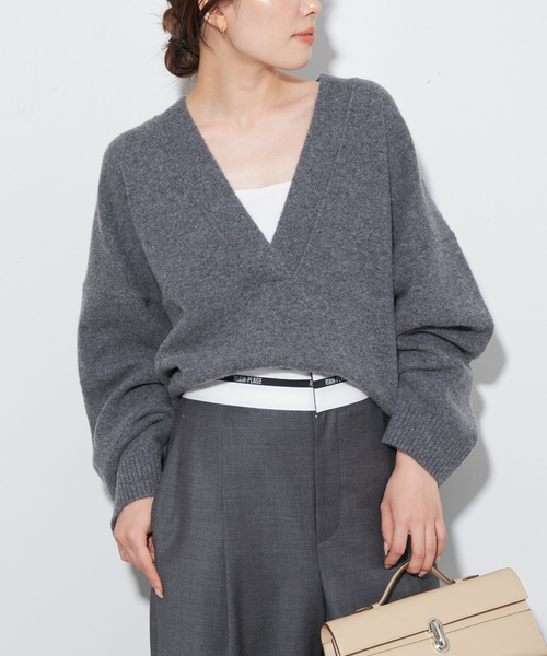 plage（プラージュ） Vネックニット - ホワイト レディース : ZOZOTOWN