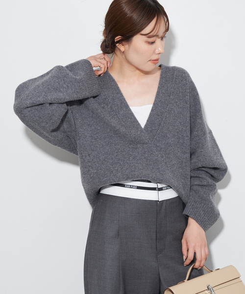 plage（プラージュ） Vネックニット - ホワイト レディース : ZOZOTOWN