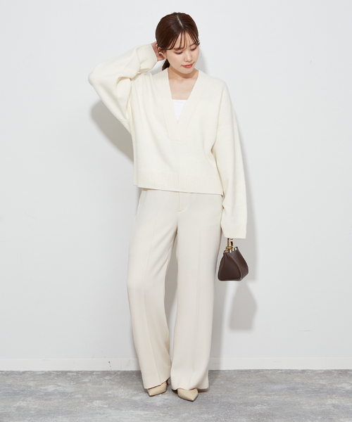 plage（プラージュ） Vネックニット - ホワイト レディース : ZOZOTOWN