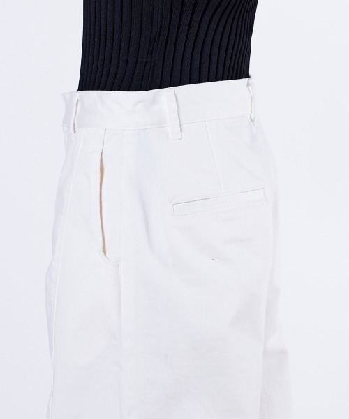 ダブスタ　ストレッチデニム 裾リブ （38）　ホワイト パンツ　カジュアル　上品 DOUBLE STANDARD CLOTHING（ダブルスタンダードクロージング） ワイド