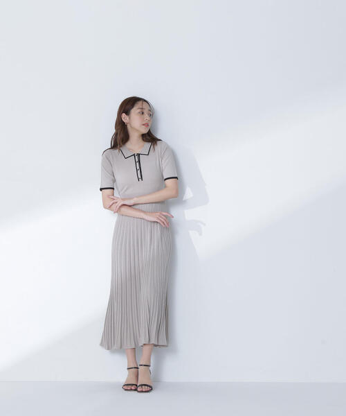 beautiful people ライン入りワンピース　未着用 セール】スポーティラインノースリワンピース（ワンピース