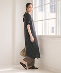 ワンピース 半袖 シフォンレイヤード ドルマン...の詳細画像3