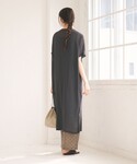 ワンピース 半袖 シフォンレイヤード ドルマン...の詳細画像4