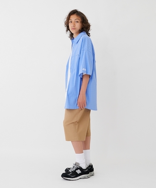 21SS COGNOMEN キュプラシャツ・ハーフパンツ セットアップ GLAZOS パンツ 「大人向けサイズあり」「FORGETNEVER」ジップ