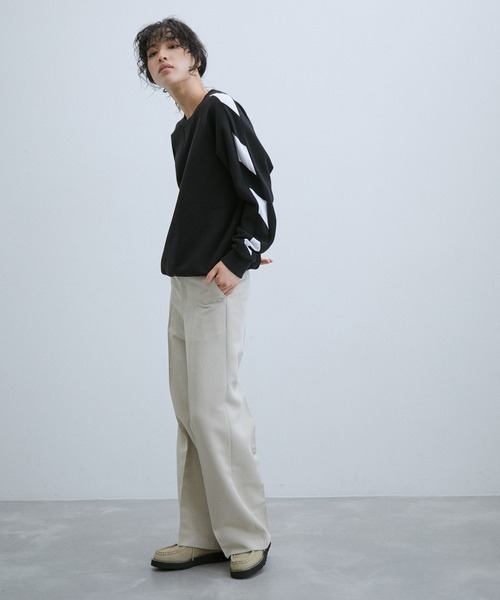 「agnes b.」 スウェットカットソー「Adam et Ropeコラボ」 S ブラック レディース agnes b. 「agnes b.」 スウェットカットソー「Adam et Rope