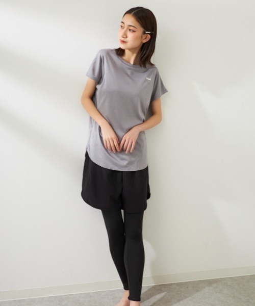 FILA - 新品・レディース UVカットスリーウォーターレギンスL ホワイト×ネイビー Amazon | [フィラ テニス] 3/4レギンス 吸水速乾 UV ストレッチ