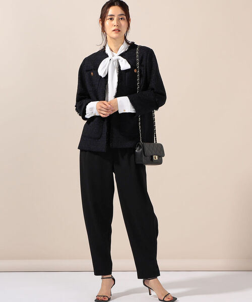 NOLLEY'S」 ツイードジャケット 36 ネイビー レディース