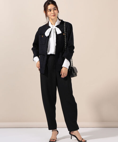 NOLLEY'S」 ツイードジャケット 36 ネイビー レディース