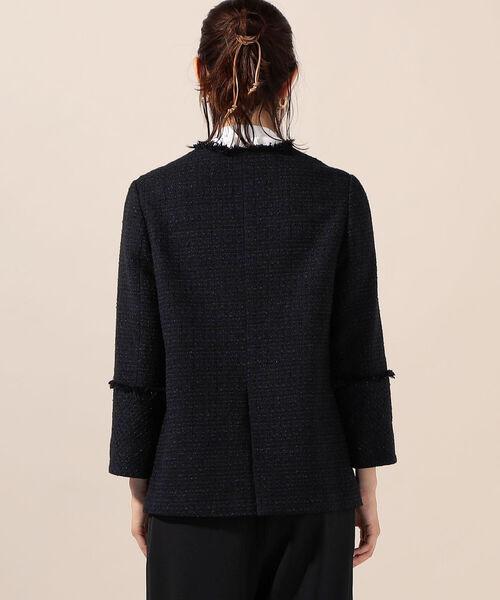 NOLLEY'S」 ツイードジャケット 36 ネイビー レディース