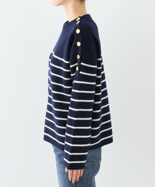 Deuxieme Classe（ドゥーズィエムクラス） 長袖ニット - ネイビー