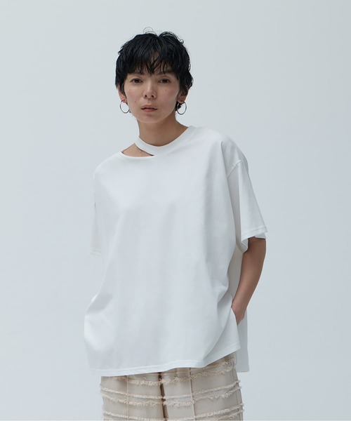 tシャツ ネックデザインTシャツ レディース