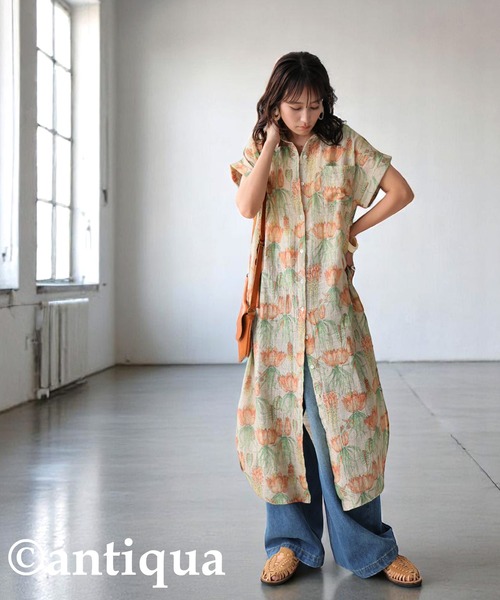 送料関税込み☆MAJE 花柄 シャツワンピース antiqua シャツワンピース 花柄シャツワンピース : ZOZOTOWN