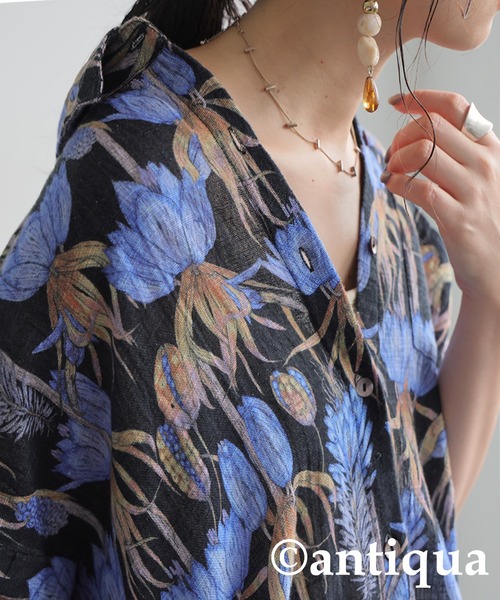 限定セール! VALENTINO 花柄アップリケ シャツワンピース 花柄ノーカラーシャツワンピース（シャツワンピース）｜Pierrot